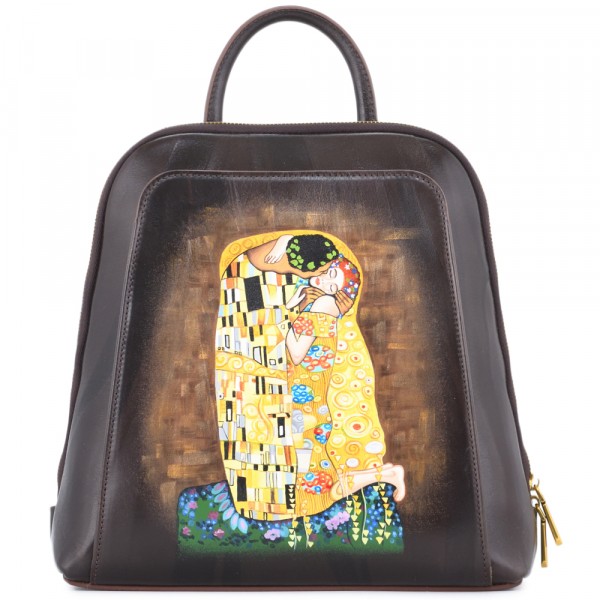 Кожаный рюкзак "Климт Поцелуй" . фото 1