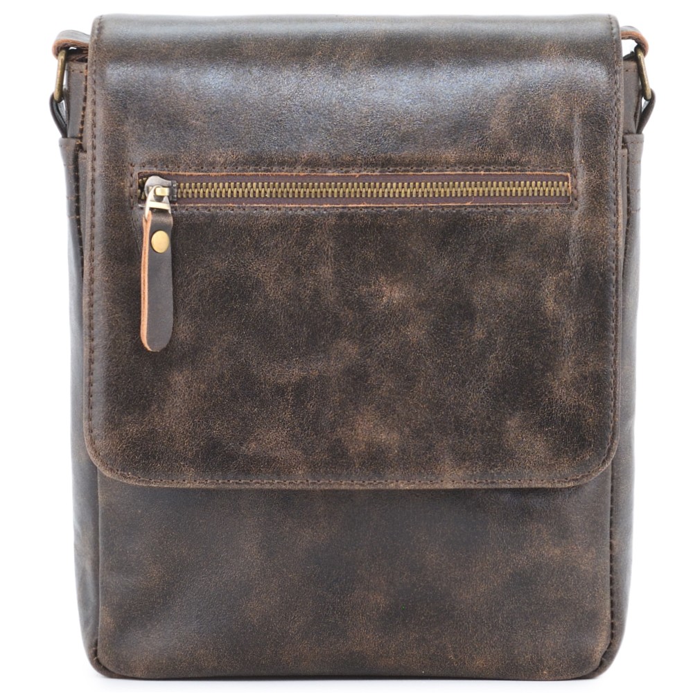  Мужская кожаная сумка "Вильнюс" (коричневая наппа) 