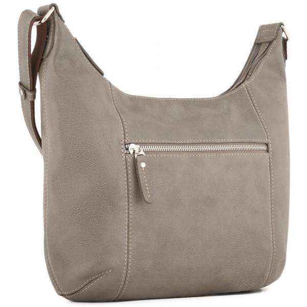 Женская кожаная сумка "Сабрина" (фактура серая). фото 1