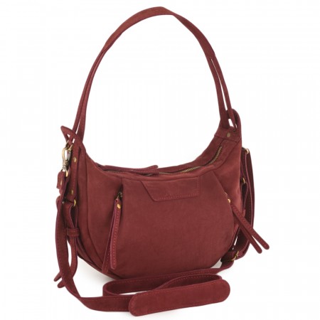 Женская кожаная сумка "Техас" (бордо нубук)
