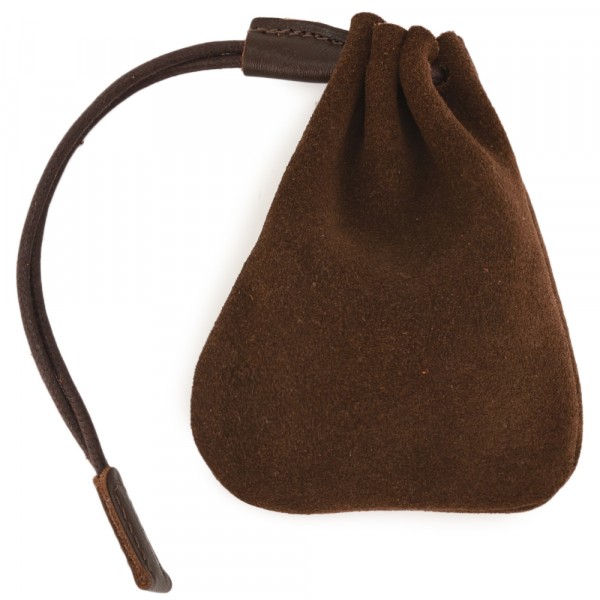 Кожаный мешочек "Луи" (нубук темно-коричневый). фото 1