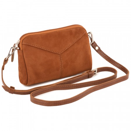  Кожаный клатч "Марта" (нубук рыжий)