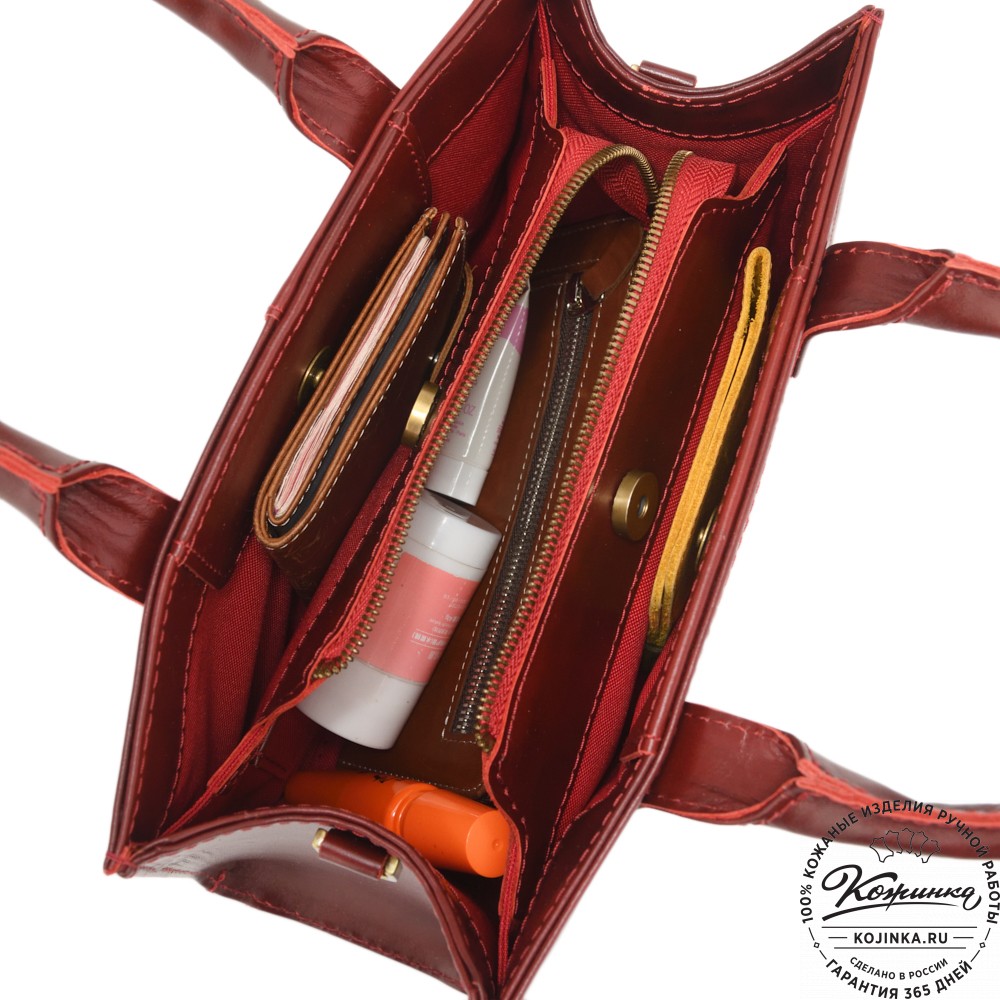 Женская кожаная сумка "Анабель" (вишня)