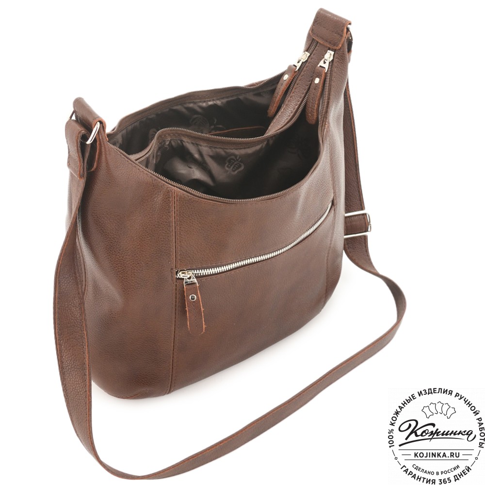 Женская кожаная сумка "Сабрина" (фактура коричневая)