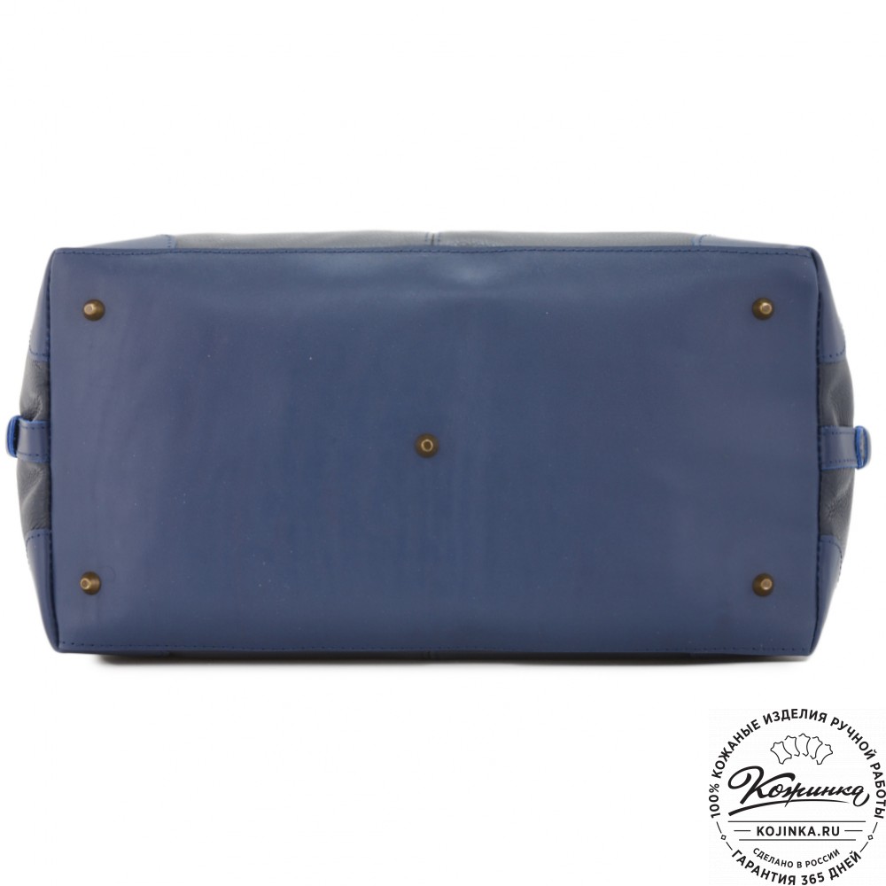 Кожаная дорожная сумка "Сити" (синий)