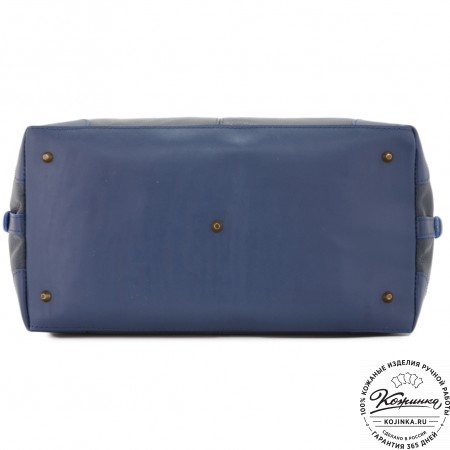 Кожаная дорожная сумка "Сити" (синий)
