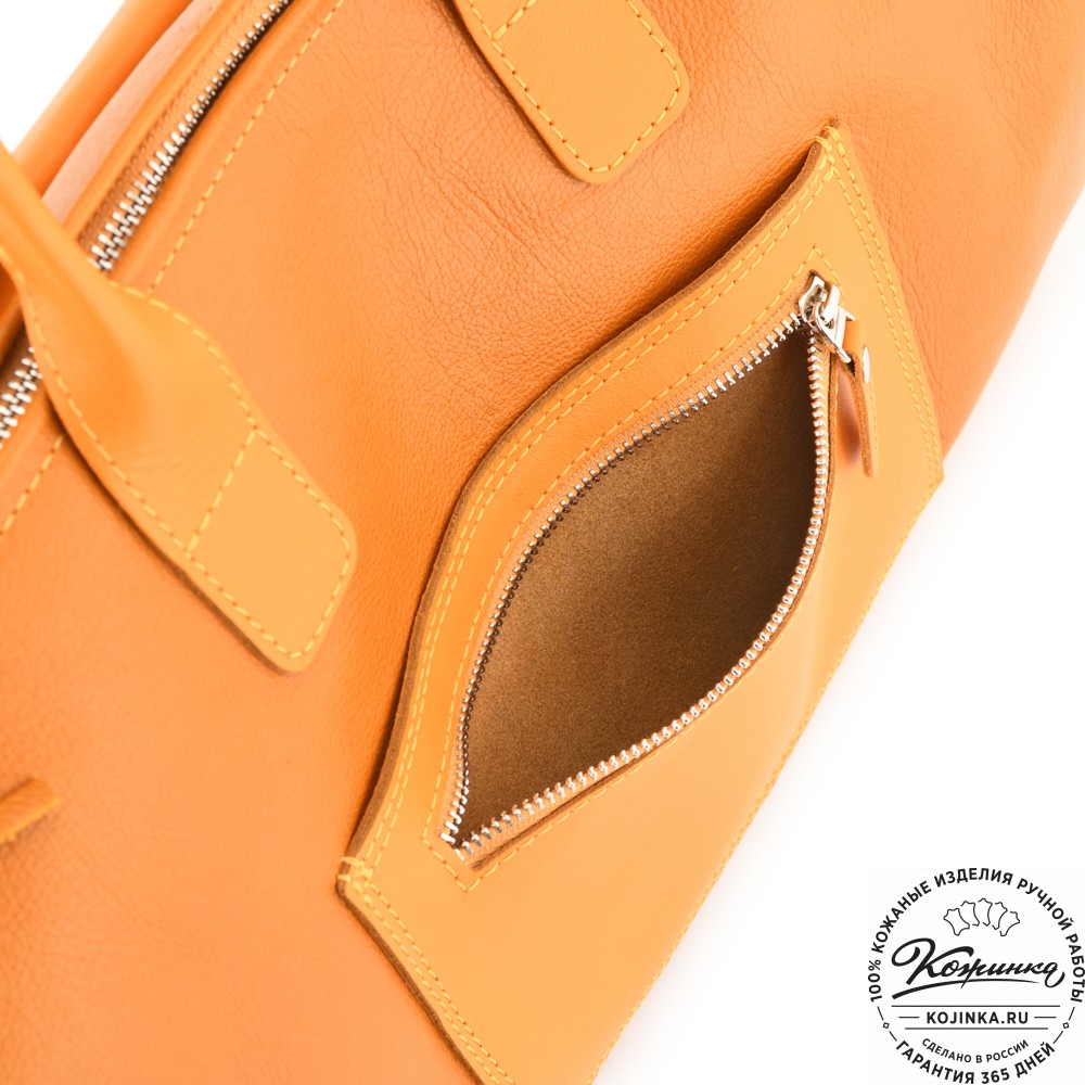  Женская кожаная сумка "Византия" (желтый)