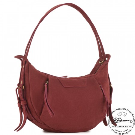 Женская кожаная сумка "Техас" (бордо нубук)