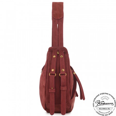 Женская кожаная сумка "Техас" (бордо нубук)