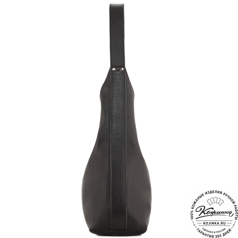 Женская кожаная сумка-шоппер "Ямайка" (черная) 