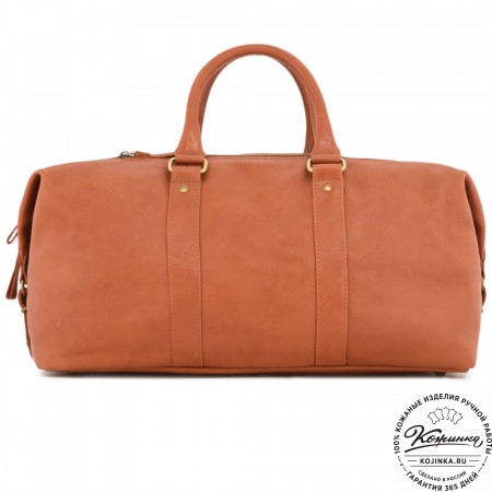 Кожаная дорожно-спортивная сумка Англия (рыжая сиама)