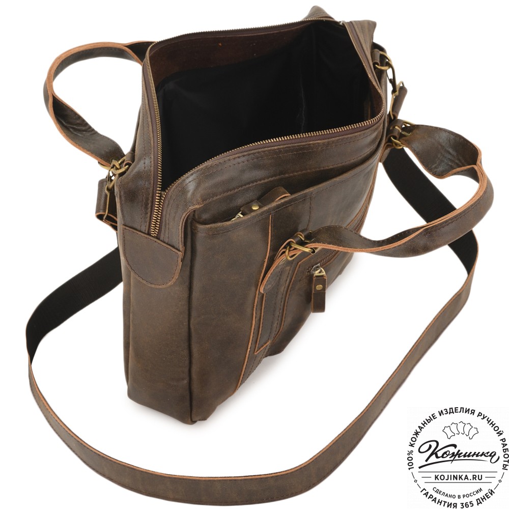 Кожаная деловая сумка "Доминик" (коричневая наппа)