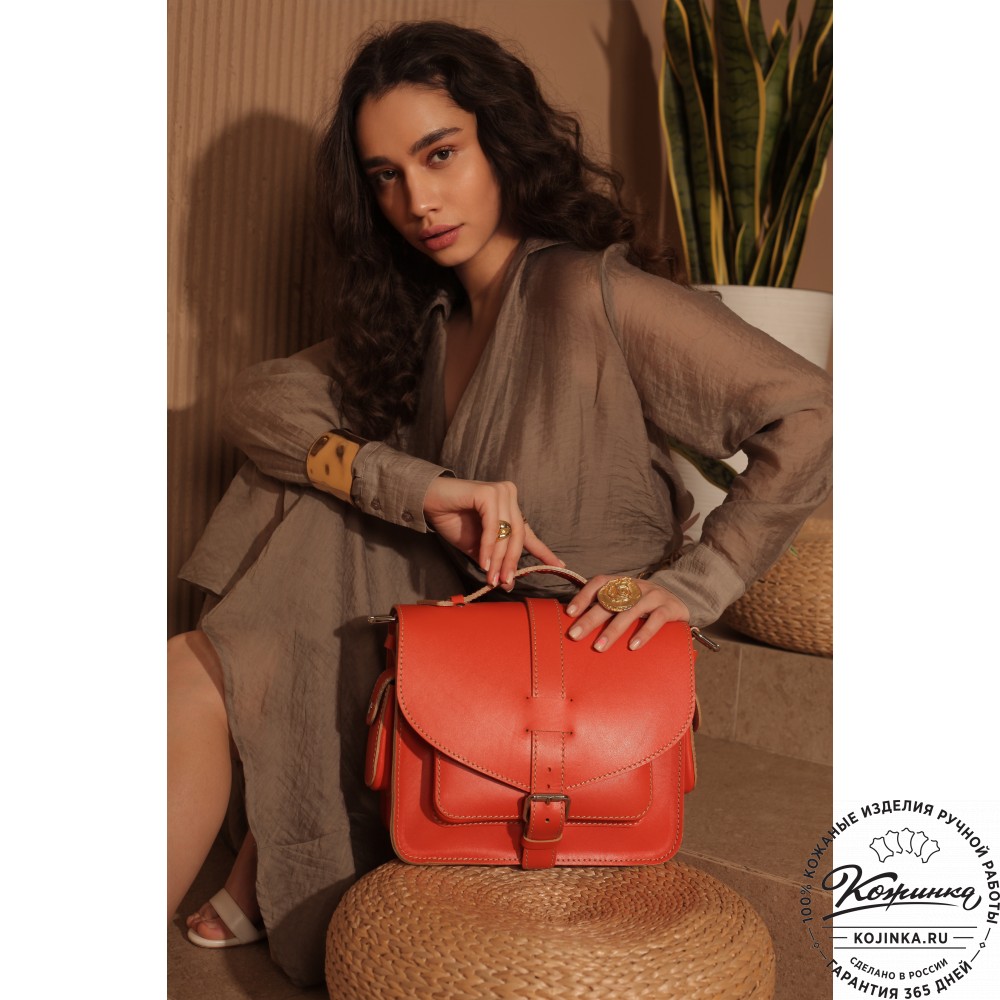 Кожаная сумка "Виктория" (рыжая)