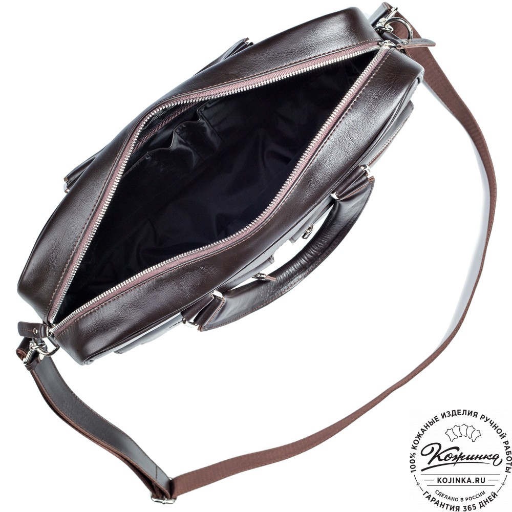 Кожаная деловая сумка "Гофман" (коричневая) 