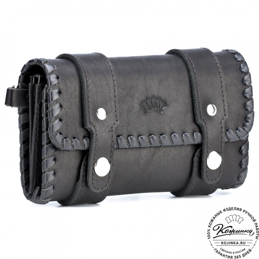 Кожаный клатч "Смит" (чёрный)