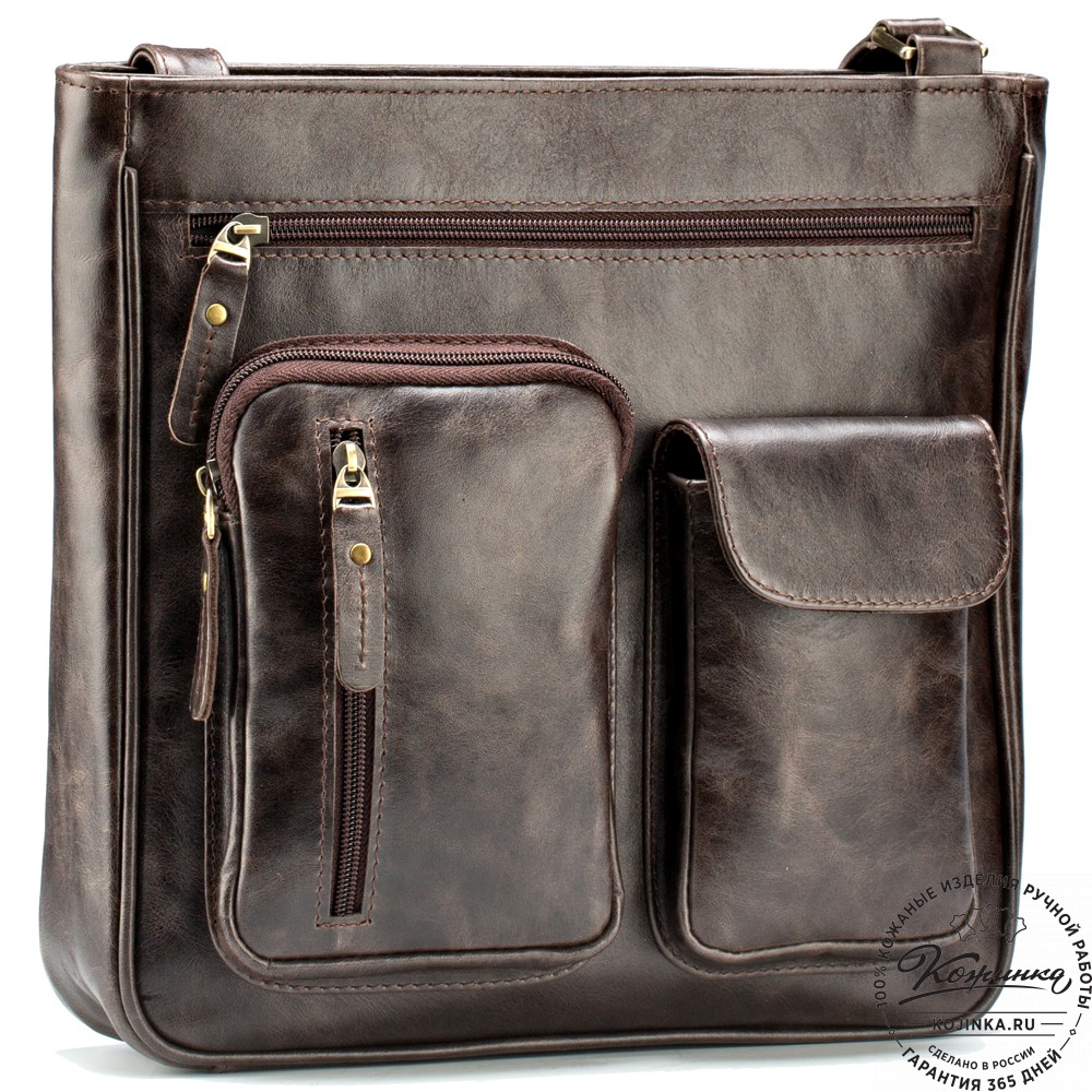 Кожаная сумка "Боб" (тёмно-коричневый антик)