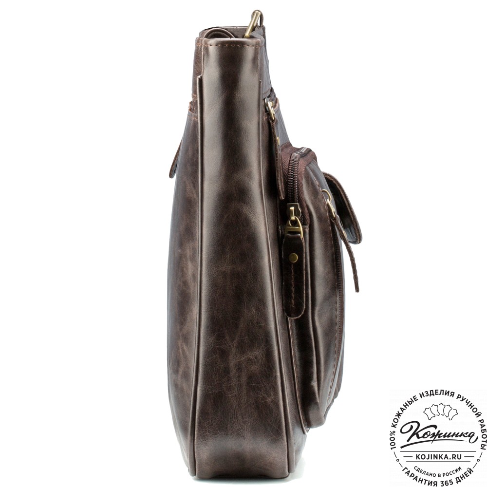 Кожаная сумка "Боб" (тёмно-коричневый антик)
