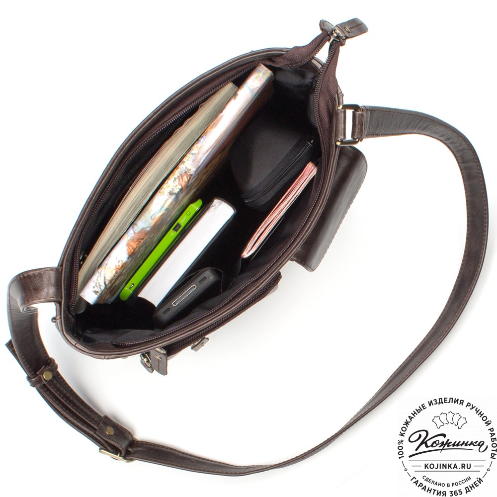 Кожаная сумка "Боб" (тёмно-коричневый антик)