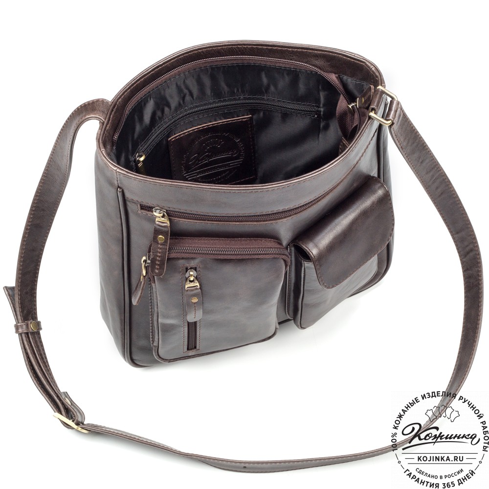 Кожаная сумка "Боб" (тёмно-коричневый антик)