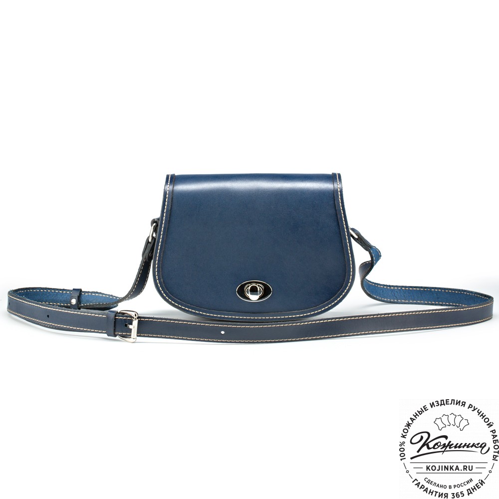 Женская кожаная сумка "Вивьен" (синяя)