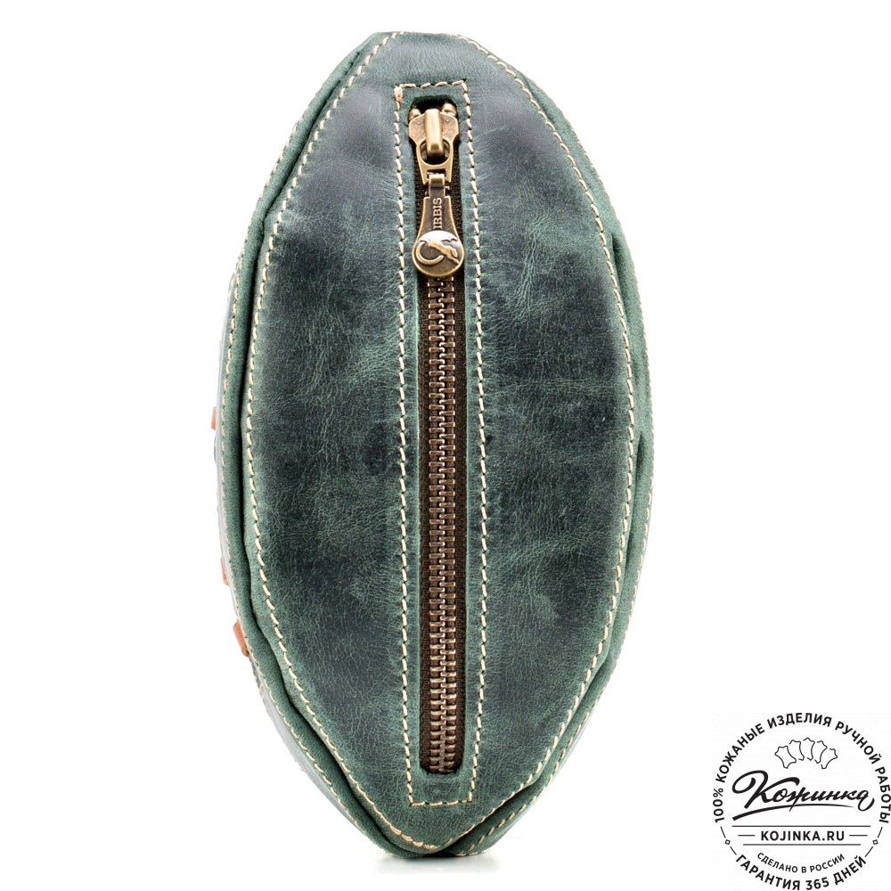 Кожаный чехол для ремня "Регби" (изумруд)