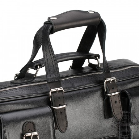 Кожаная деловая сумка для командировок  "Ричард" (чёрная)