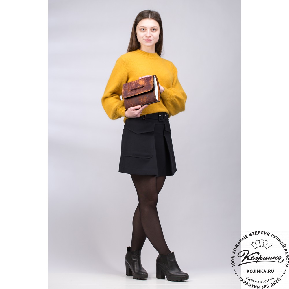 Кожаный ежедневник на кольцах "Самуэль" (коричневый)