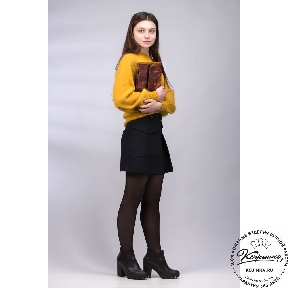 Кожаный ежедневник на кольцах "Самуэль" (коричневый)