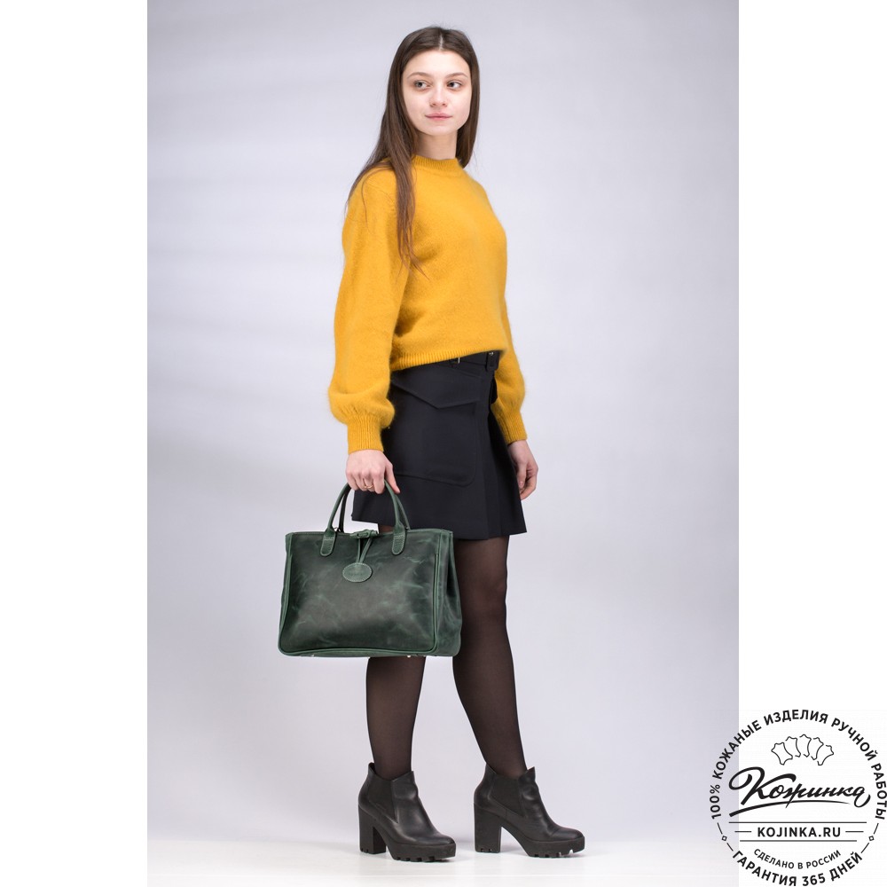  Женская кожаная сумка "Шампань" (черная)