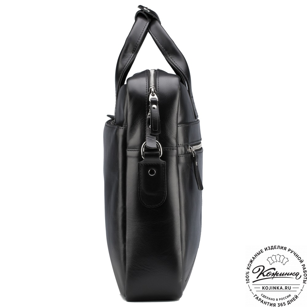 Кожаная деловая сумка "Андерсон" (чёрная) 