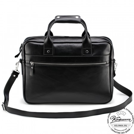 Кожаная деловая сумка "Андерсон" (чёрная) 