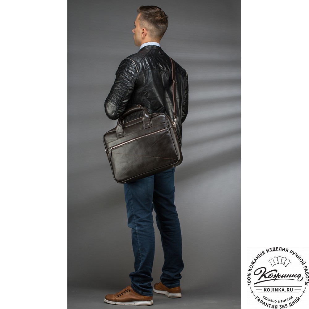 Кожаная деловая сумка "Андерсон" (коричневая) 