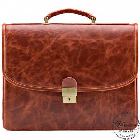 Кожаный портфель "Брест" (рыжий антик)