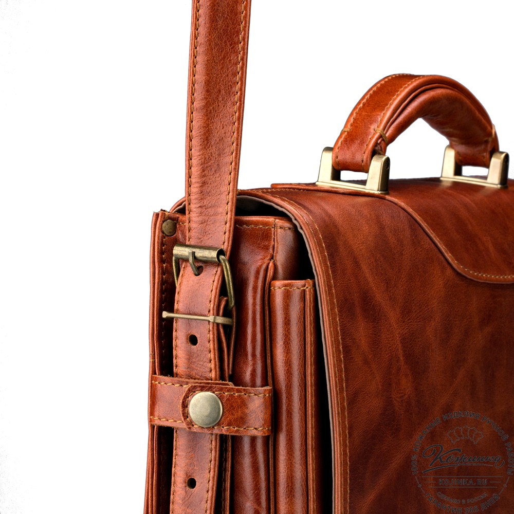 Кожаный портфель "Арамис" (рыжий антик)
