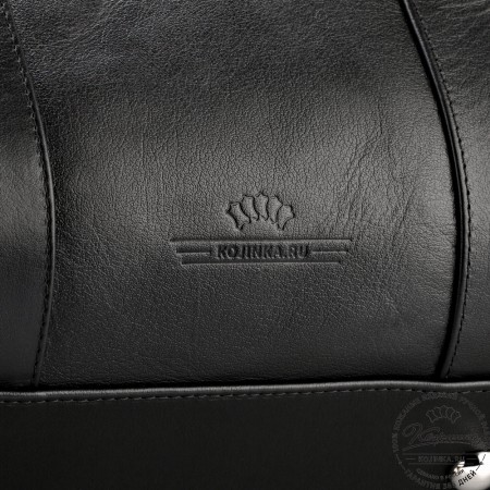 Кожаная дорожно-спортивная сумка "Дональд" (чёрная)