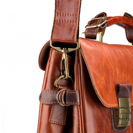 Кожаный портфель "Сталкер" (рыжий антик)