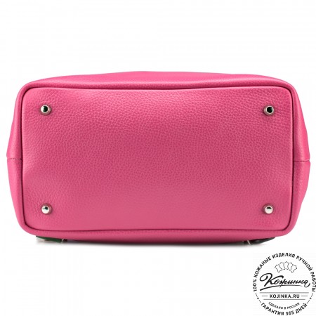 Женская кожаная сумка-рюкзак "Валентино" (фуксия)