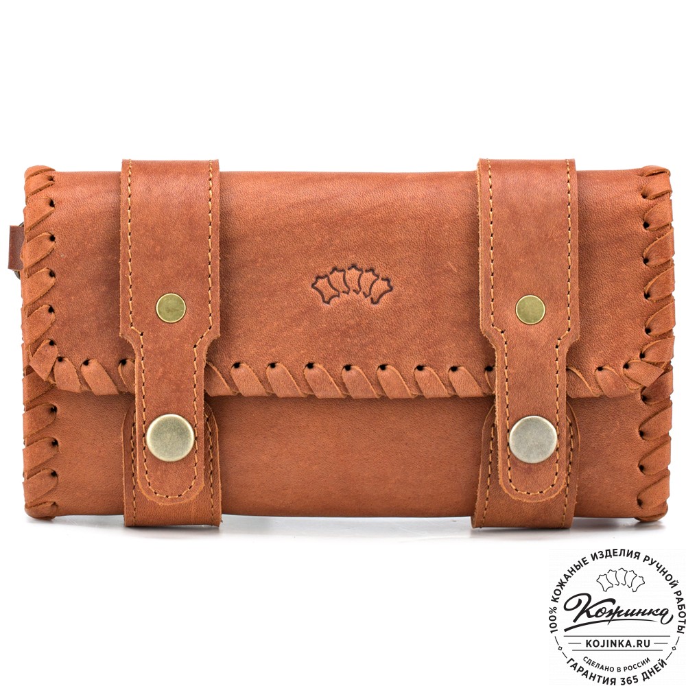 Кожаный клатч "Смит" (рыжий)