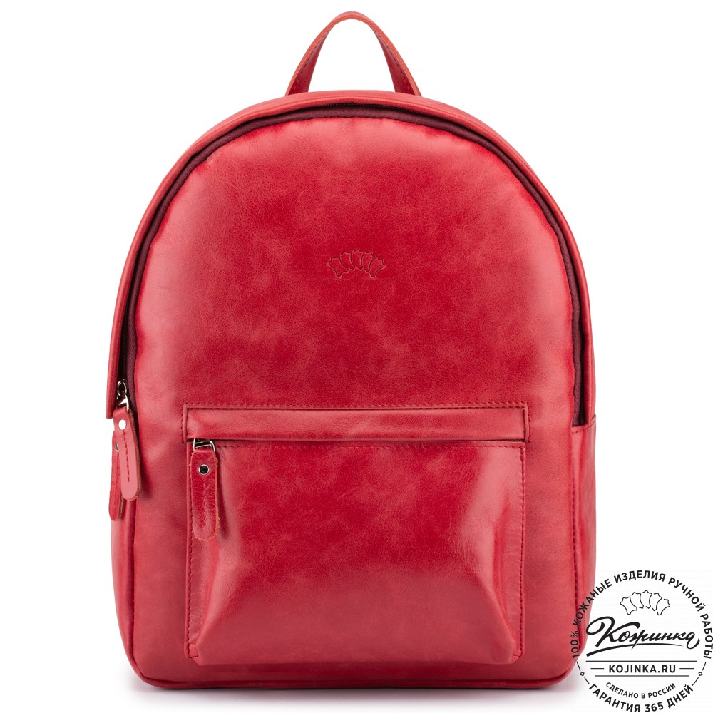 Кожаный рюкзак "Стефания" (красный)