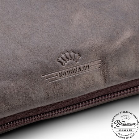 Кожаная деловая сумка "Ральф" (тёмно-коричневый антик) 