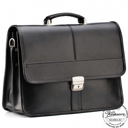 Кожаный портфель "Вильгельм" (чёрный)