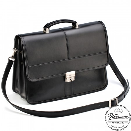Кожаный портфель "Вильгельм" (чёрный)