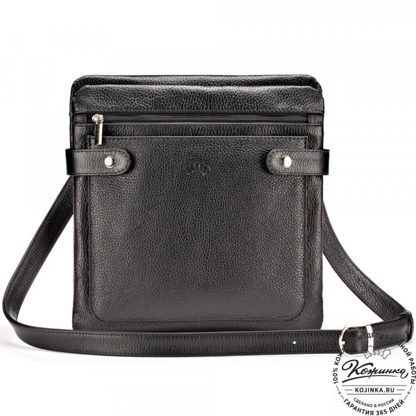 Кожаная сумка "Гарольд" (чёрная). фото 1