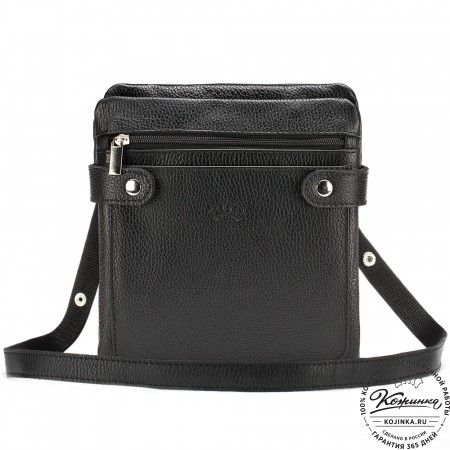 Кожаная сумка "Феликс" (чёрная) 