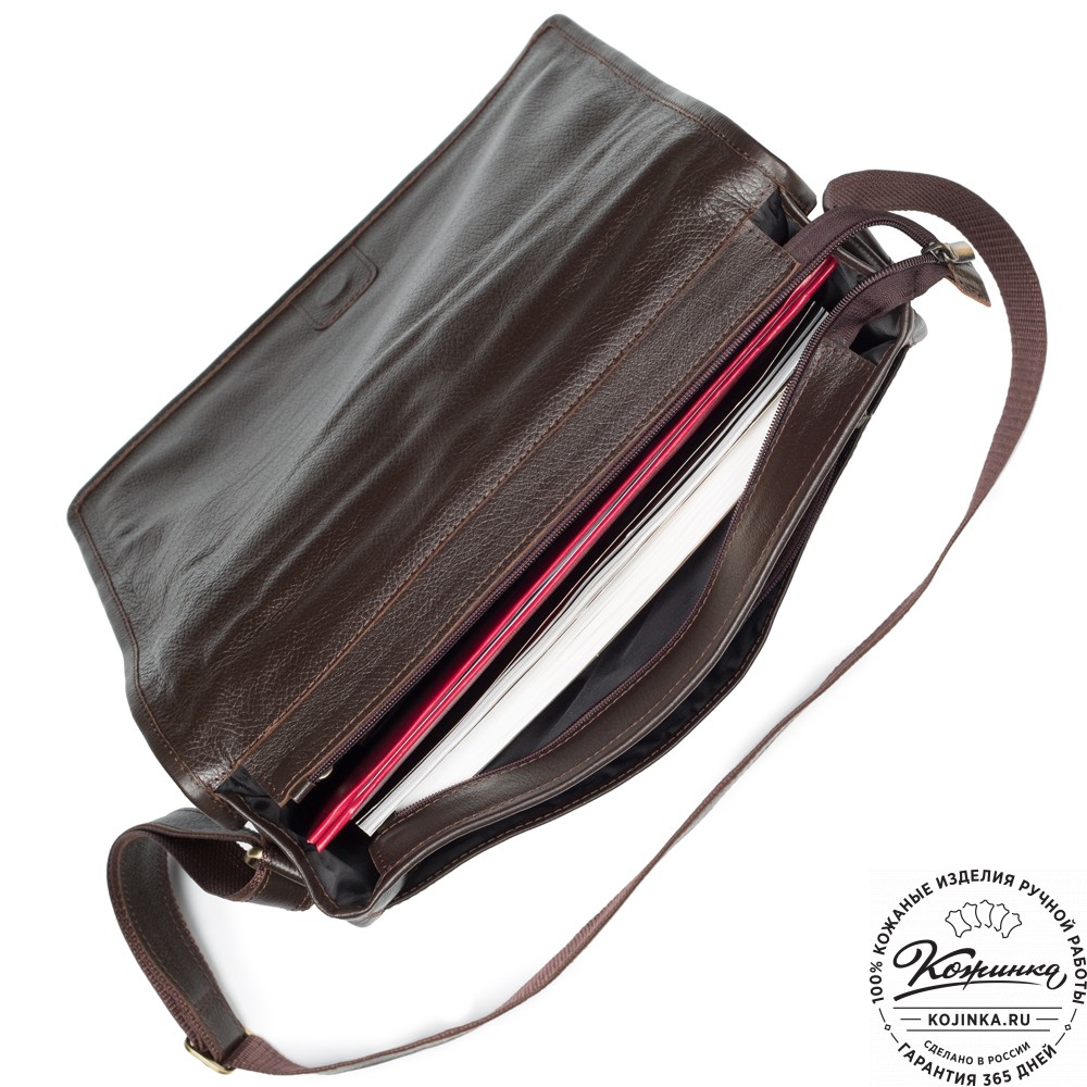 Кожаная сумка "Винсент" (темно-коричневая)