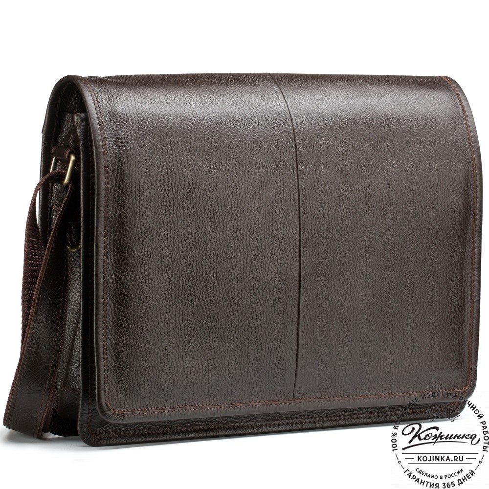 Кожаная сумка "Винсент" (темно-коричневая)