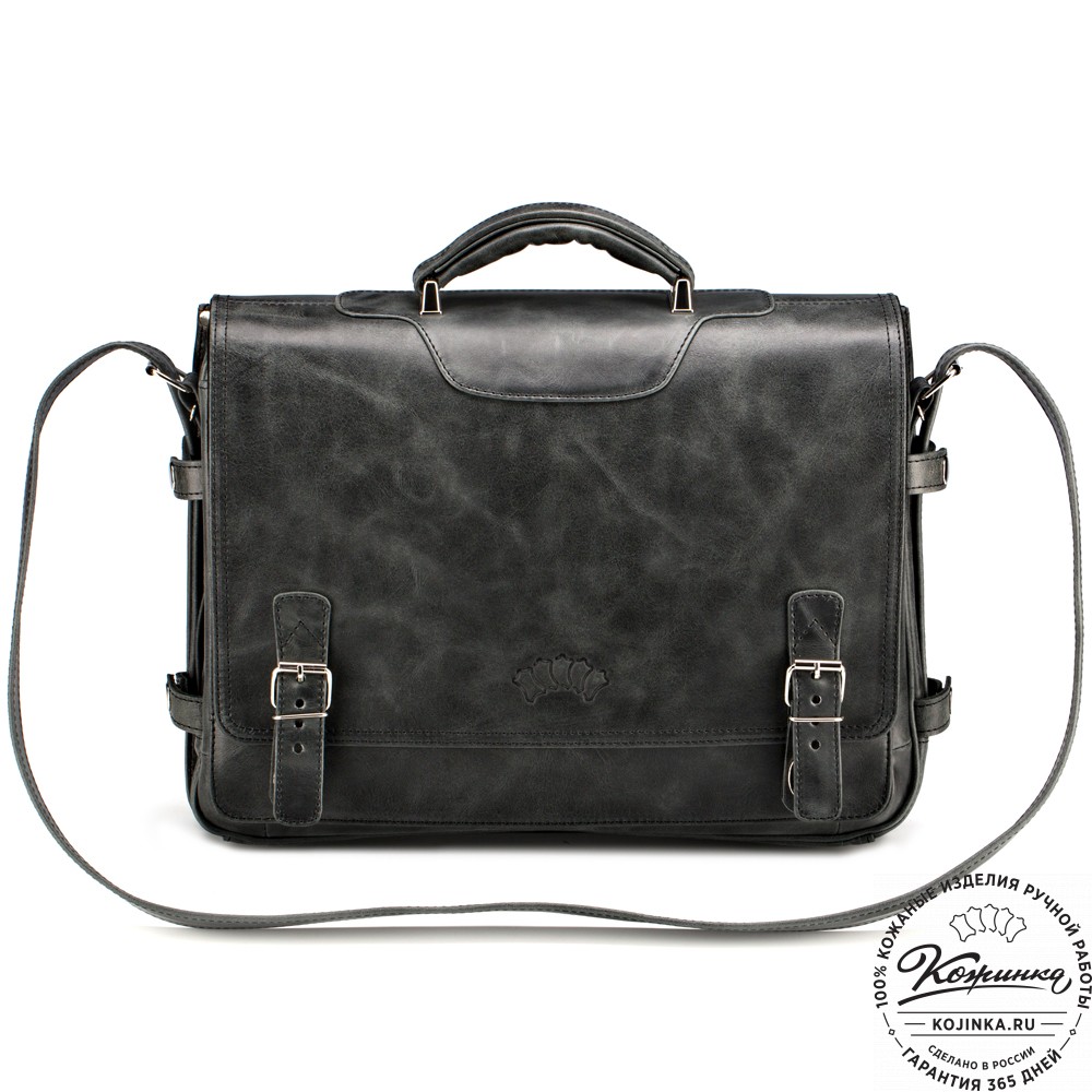 Кожаный портфель "Арамис" (черный антик)