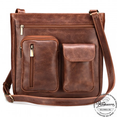 Кожаная сумка "Боб" (светло-коричневая)