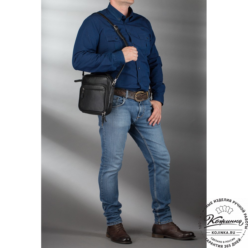 Кожаная сумка "Тедди" (синяя)