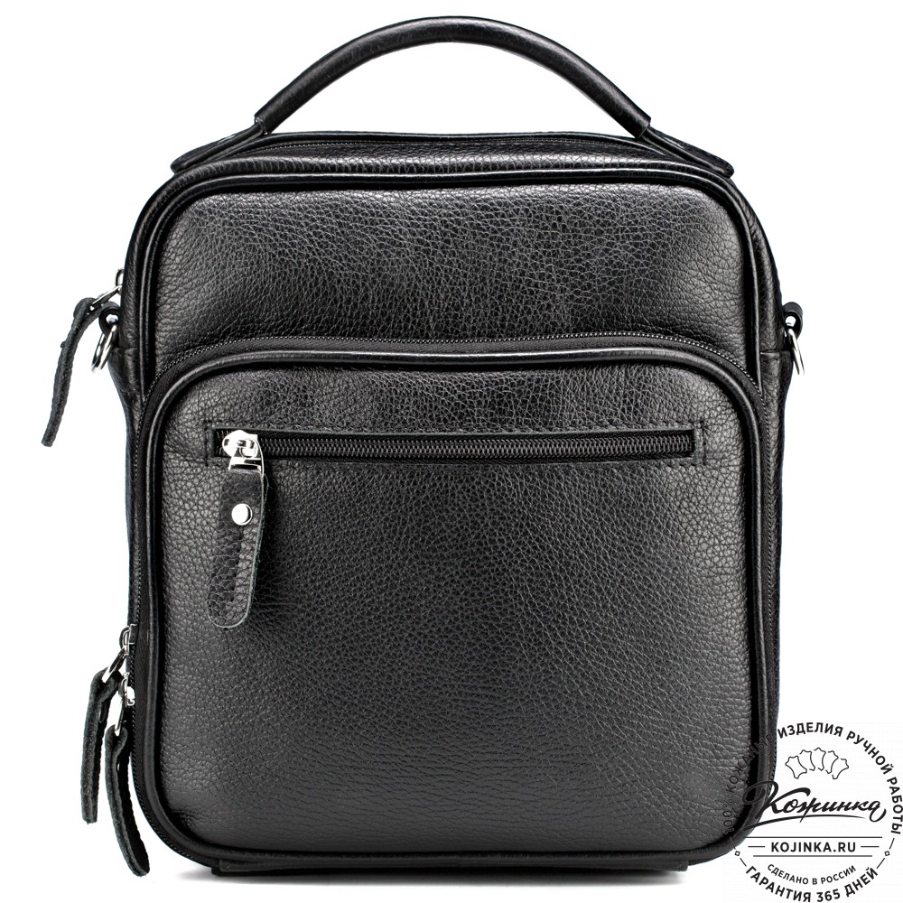 Кожаная сумка "Тедди" (чёрная)